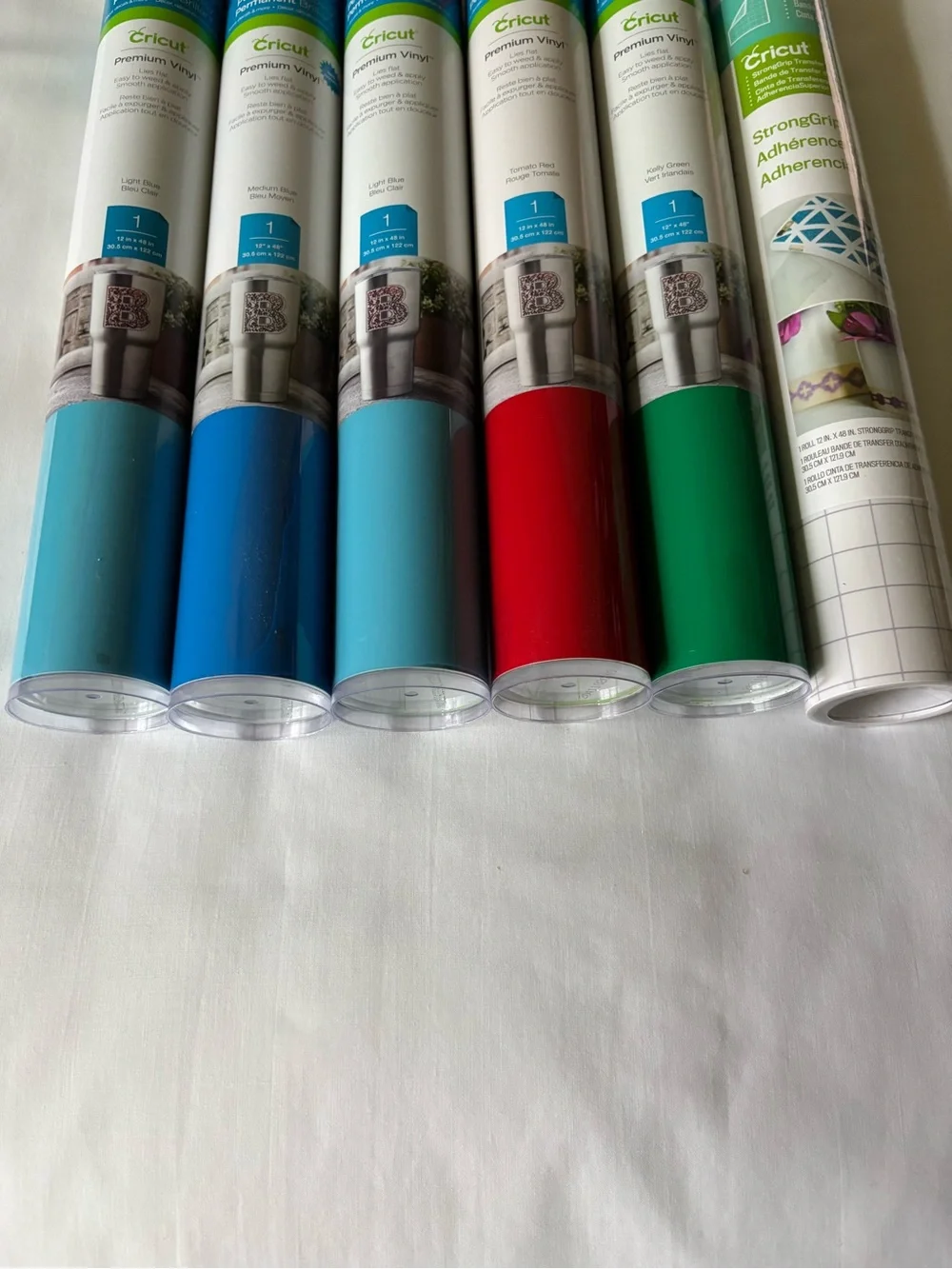 Cricut Premium Vinyl Rolls - Teal, Blue, Light Blue, Red, Green